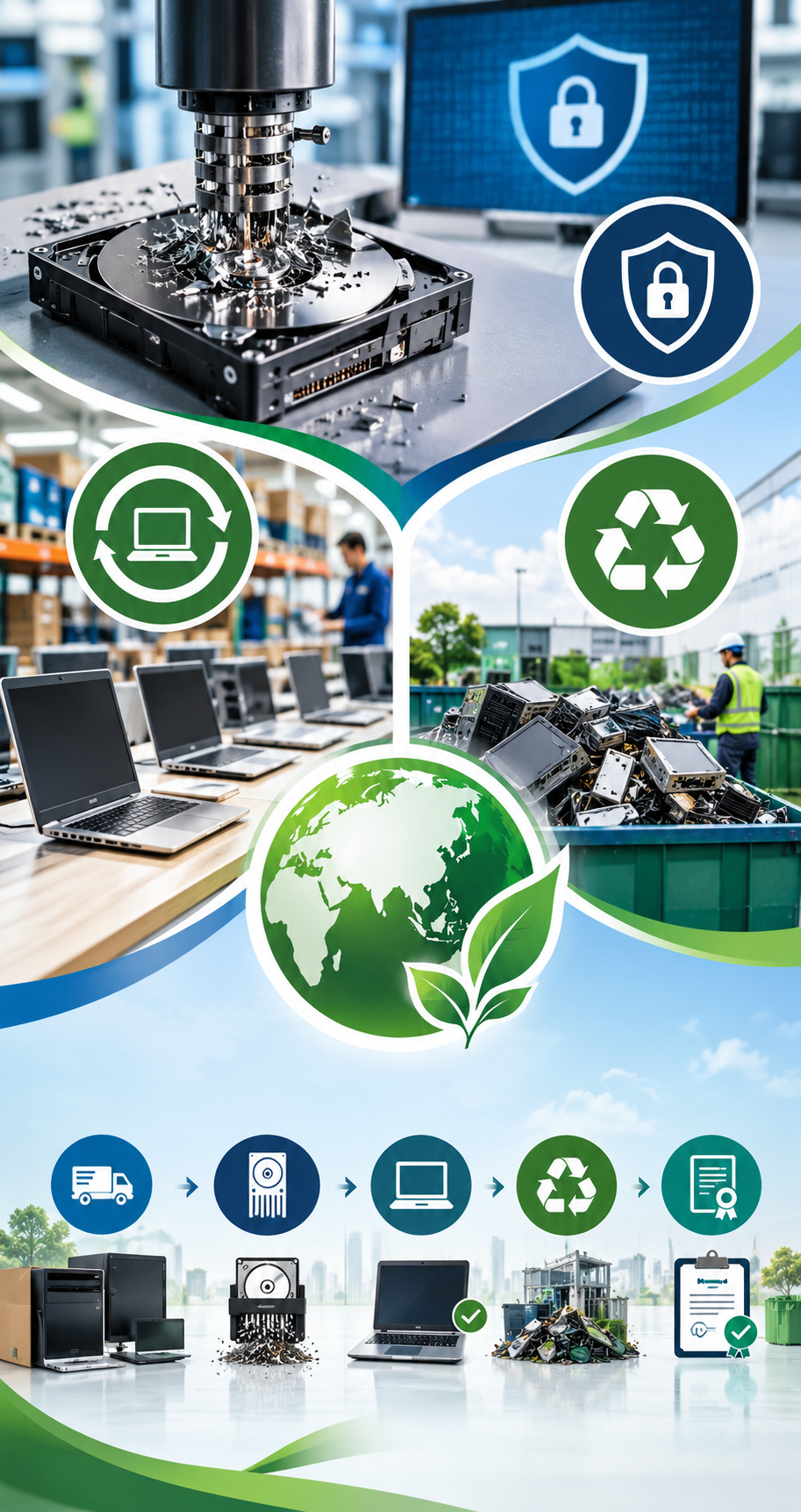 E-Waste Mart team working on corporate e-waste recycling